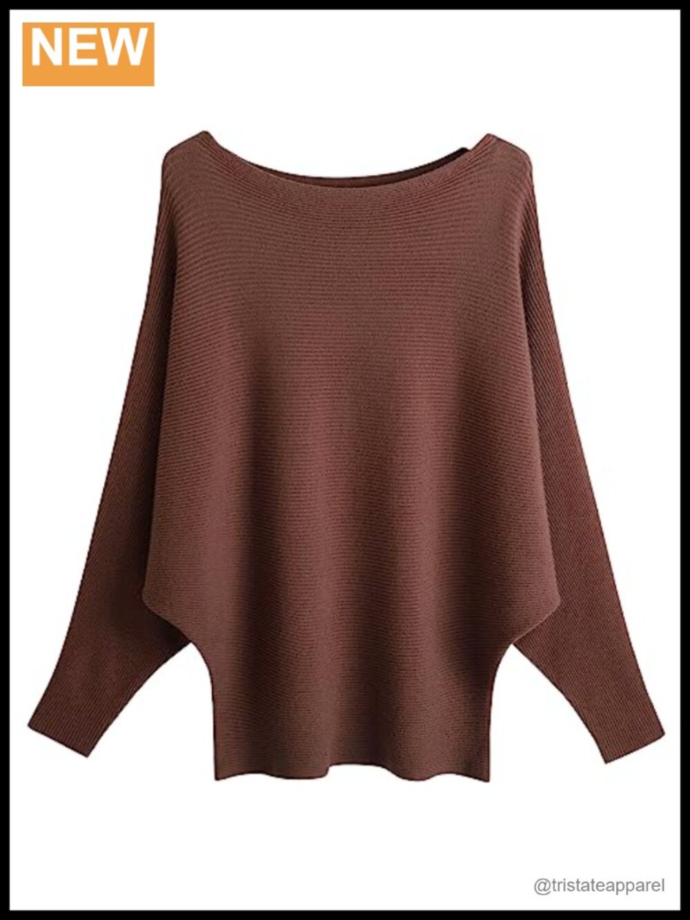 Women Oversized Boat Neck Batwing Sleeve Knitted Pullover Sweater Lightweight